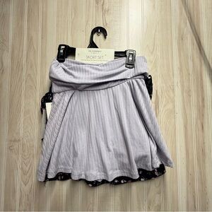 Lilac Ribbed Skort Set - Women